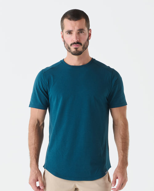 Aviation Tee Curved Hem Marine