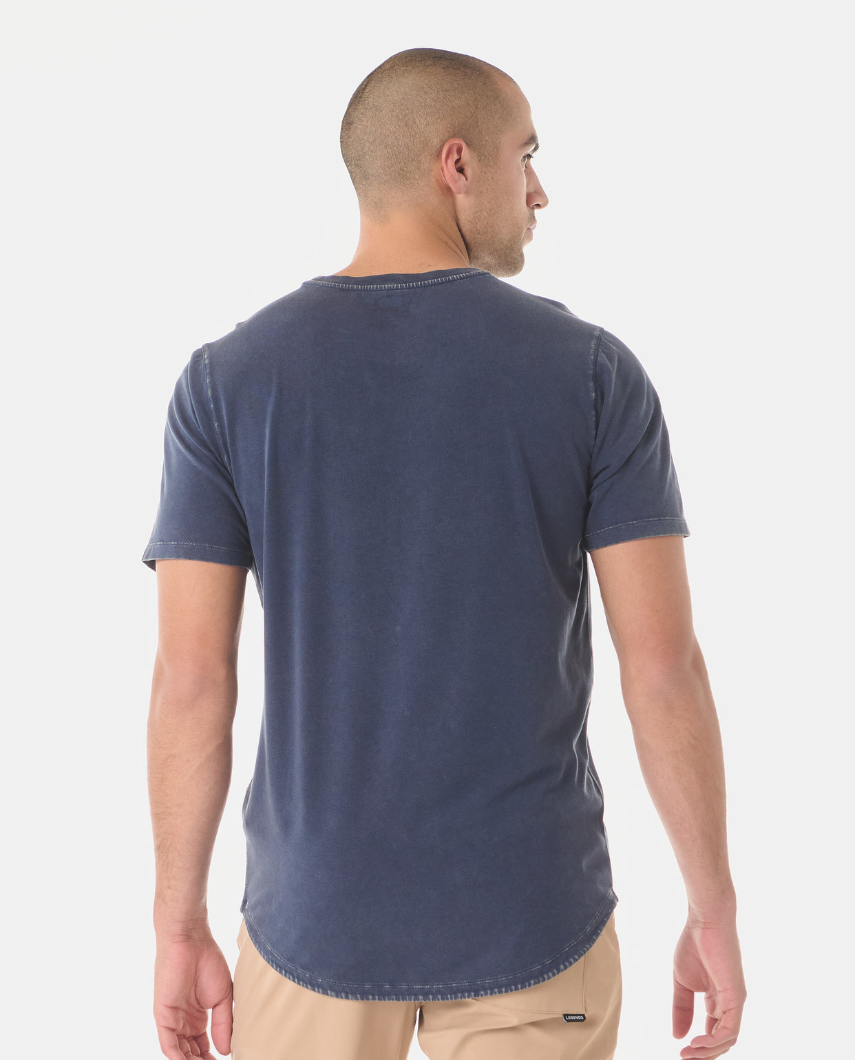 Aviation Tee Curved Hem Washed Ink