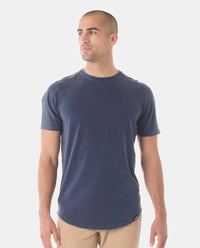 Aviation Tee Curved Hem Washed Ink