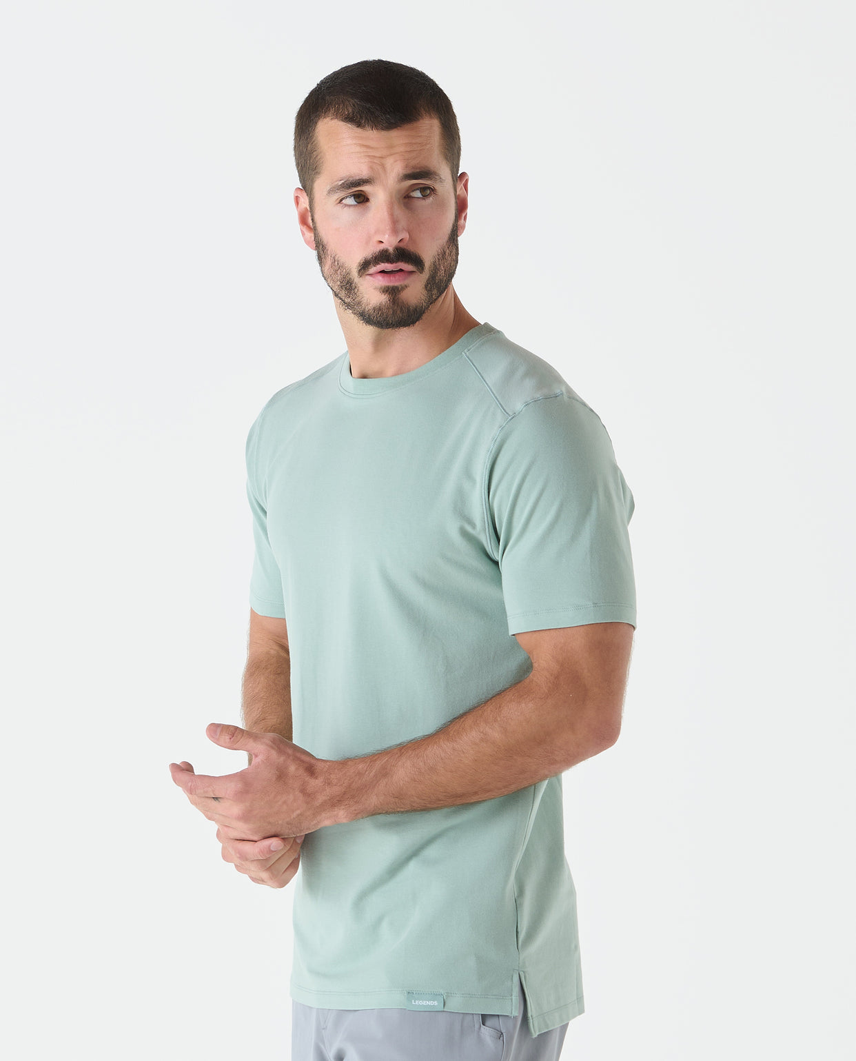 Aviation Tee Split-Hem Laurel