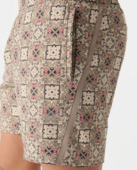 Bishop Short Micro Paisley Taupe