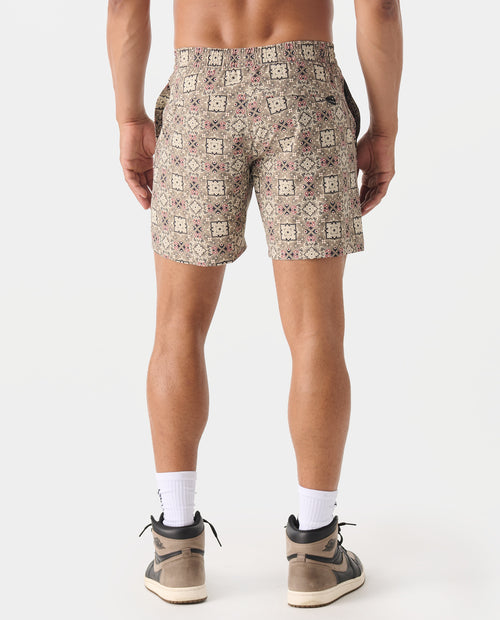 Bishop Short Micro Paisley Taupe