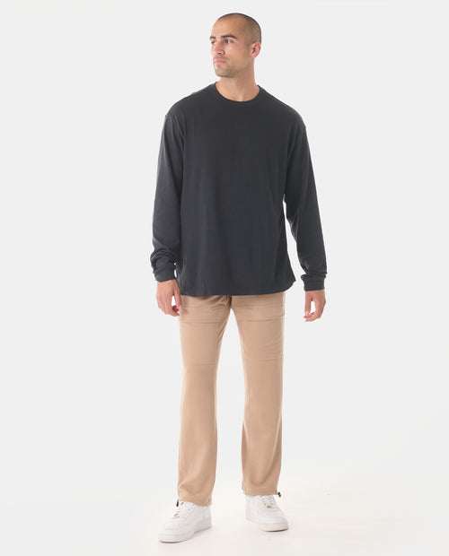 Glen Waffle-Knit Cargo Sweatpant Camel