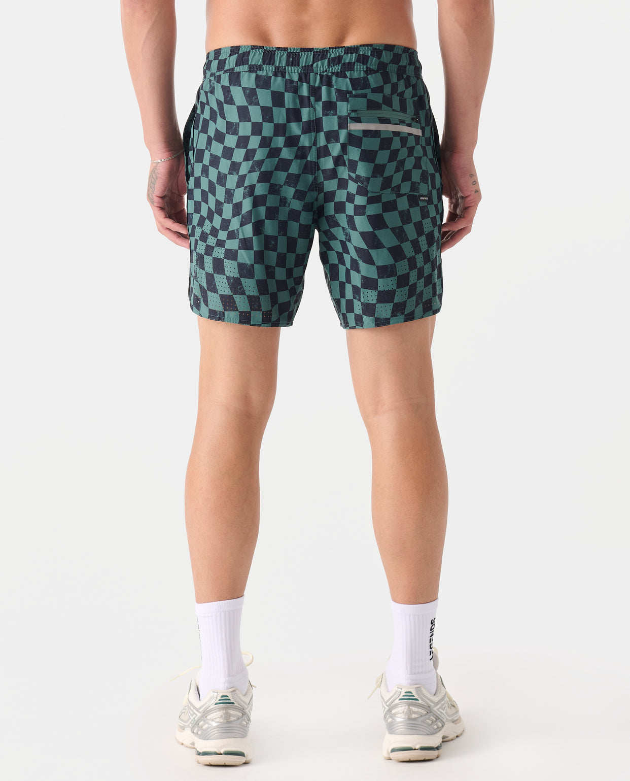 Luka Short Warped Checkers Deep Sage