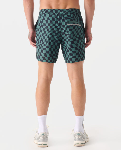 Luka Short Warped Checkers Deep Sage