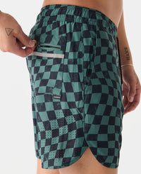 Luka Short Warped Checkers Deep Sage