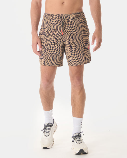 Luka Short Warped Houndstooth Camel