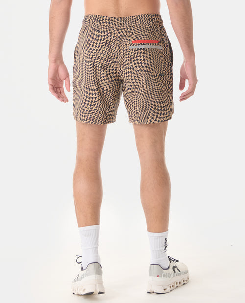 Luka Short Warped Houndstooth Camel