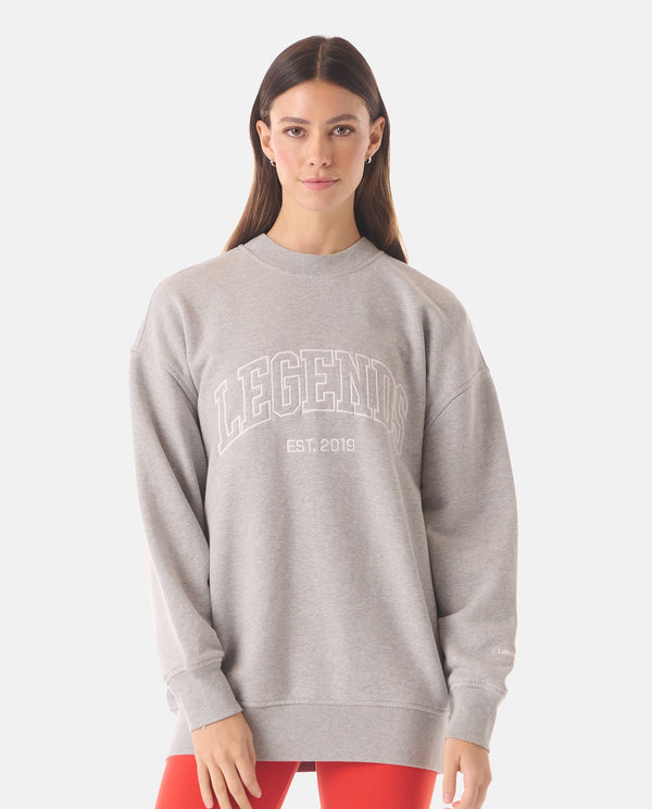 Saylor Oversized Crew Heather Gray