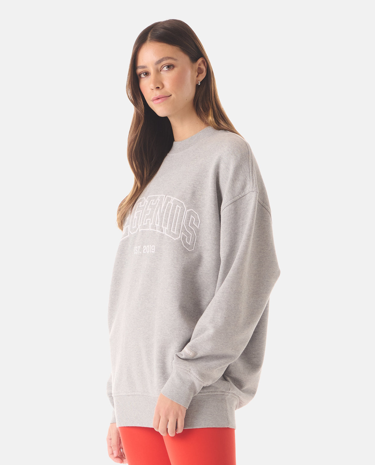 Saylor Oversized Crew Heather Gray