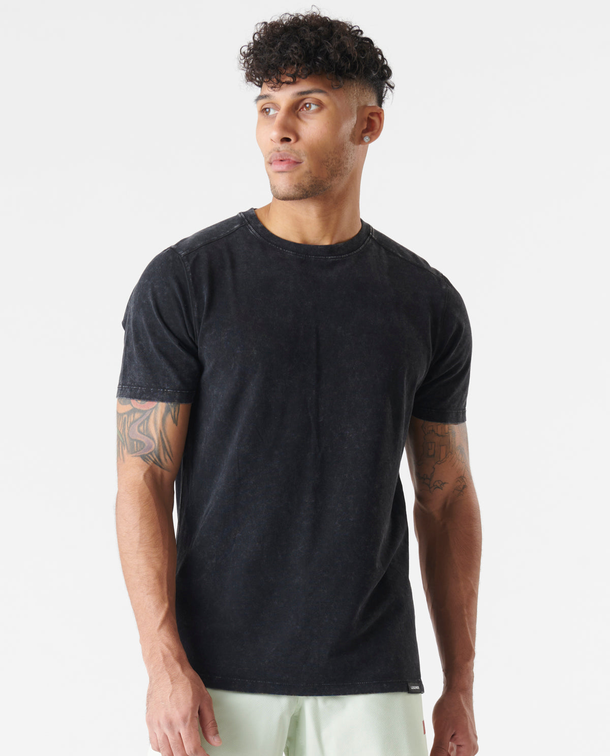 Aviation Tee - Washed Black Front View